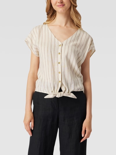 Tom Tailor Denim Bluse mit durchgehender Knopfleiste Sand 4