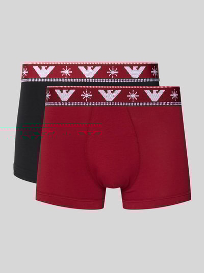 Emporio Armani Trunks mit elastischem Logo-Bund im 2er-Pack Rot 1