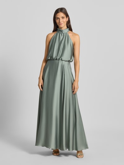 Swing Abendkleid in Wickel-Optik mit Stehkragen Lind 4