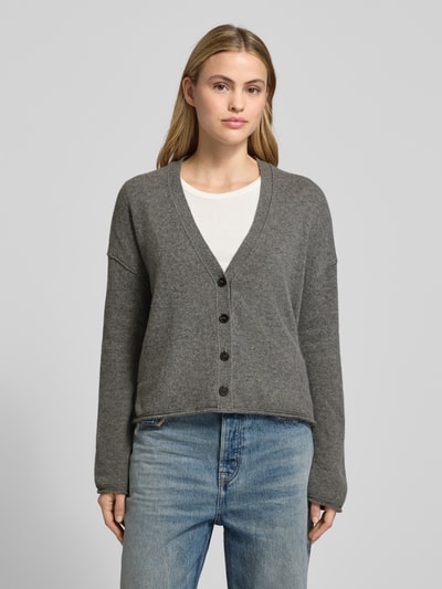 Marc O'Polo Oversized gebreid jack van pure scheerwol  Middengrijs - 4