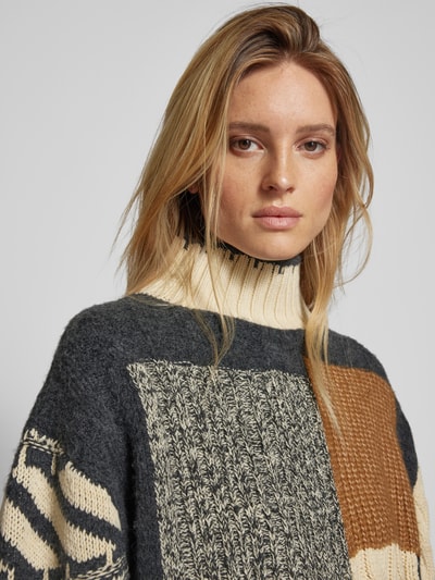 Jake*s Casual Gebreide pullover met opstaande kraag Zwart - 3