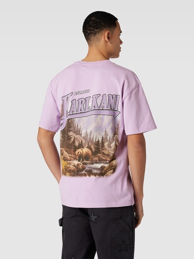 KARL KANI T-shirt met label- en motiefprint aan de achterkant Lila - 5