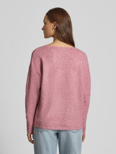 Only Regular Fit Pullover mit V-Ausschnitt Modell 'RICA LIFE' Pink Melange 5