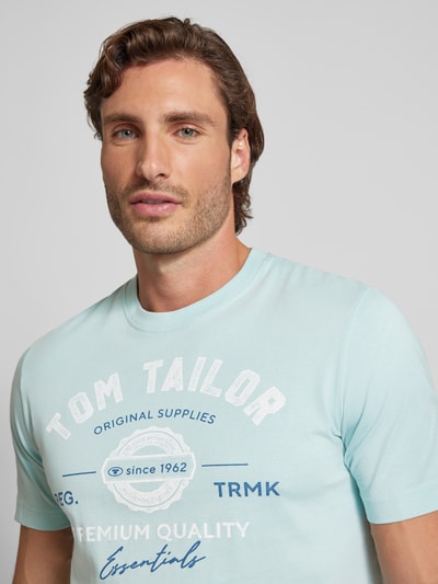 Tom Tailor Herren T-Shirt mit Statement-Print Mint 3