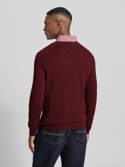 Tommy Hilfiger Regular Fit Strickpullover aus feinster Wolle  Bordeaux 5