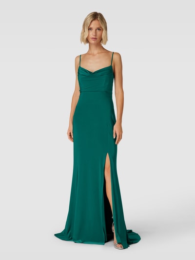 TROYDEN COLLECTION Abendkleid mit Gehschlitz Smaragd 4