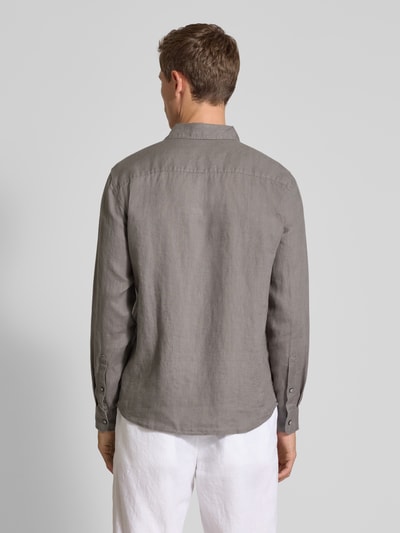 s.Oliver RED LABEL Regular Fit Leinenhemd mit Sportmanschetten Mittelgrau 5