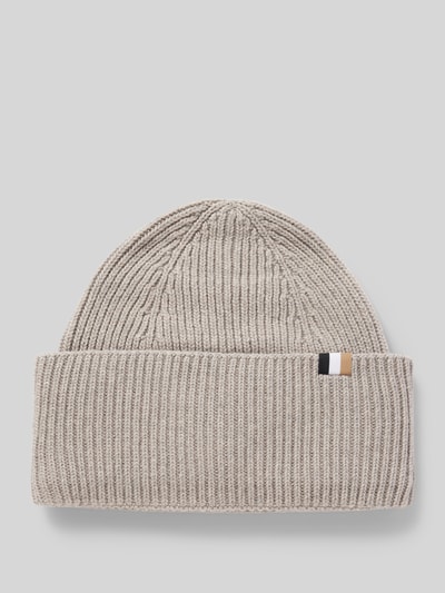 BOSS Beanie met labeldetail, model 'Laura' Taupe - 1