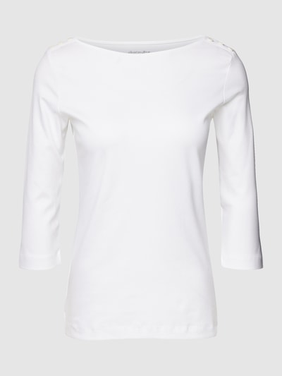 Christian Berg Woman T-shirt met 3/4-mouwen en sierknopen Wit - 2