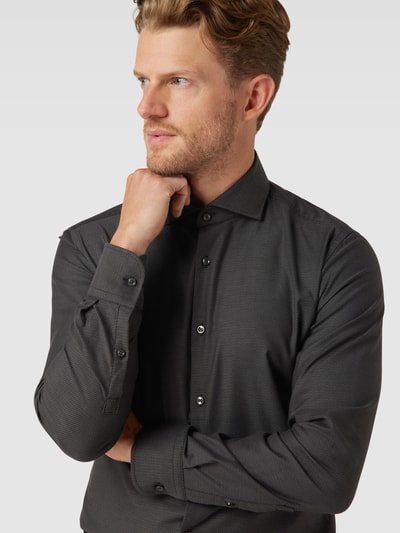 BOSS Slim Fit Business-Hemd mit Knopfleiste Modell 'Hank' Anthrazit 3