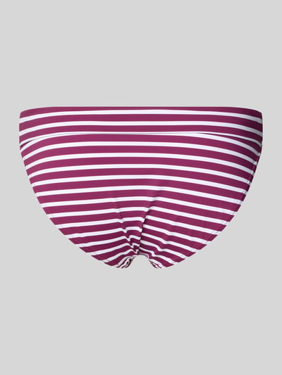 Produktfoto, Bikini-Slip mit Umschlag Modell 'Tadu' von VENICE BEACH, Streifenmuster in Lila-Weiß, körpernahe Passform, Material-Mix