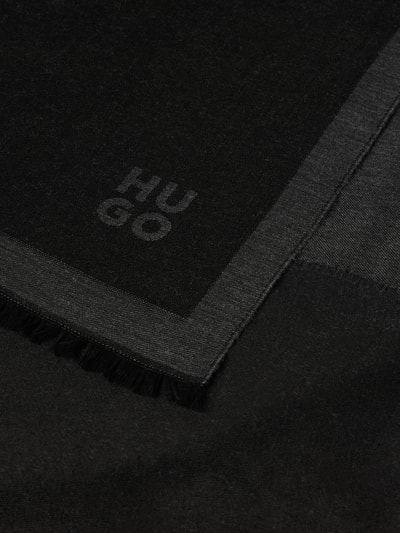 HUGO Schal aus Viskose-Mix mit Label-Stitching Black 2