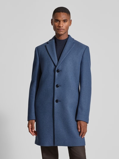 MCNEAL Lange jas van wolmix met reverskraag Blauw - 4