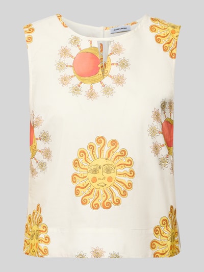 MORE & MORE Regular Fit Bluse mit Schlüssellochausschnitt GELB 2