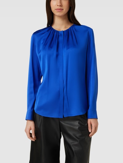 BOSS Black Women Blouse met blinde knoopsluiting, model 'Banorah' Koningsblauw - 4