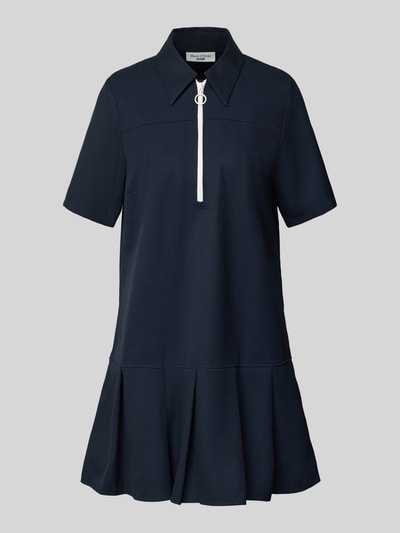 Produktfoto, Körpernahes Polokleid mit Viskose-Anteil von Marc O'Polo Denim, Optik: Unifarben, Mini-Länge, Twill, Label-Stitching-Applikation, Reißverschluss, Kurzarm, Abnäher