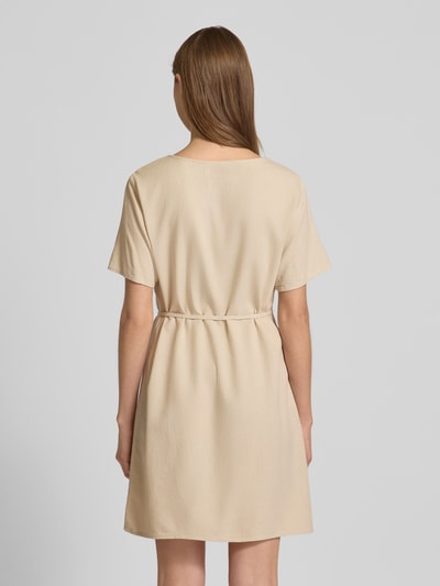 Vero Moda Loose fit mini-jurk van een mix van viscose en linnen, model 'MYMILO' Beige - 5