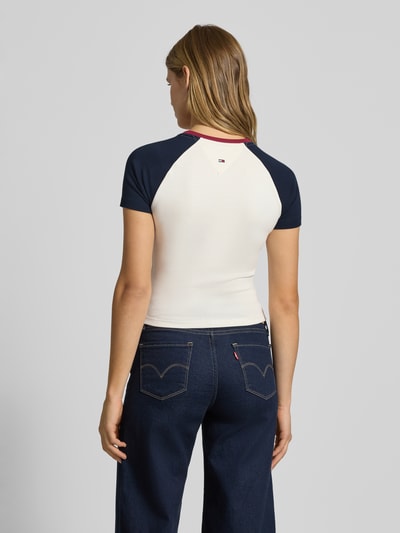 Tommy Jeans t-shirt o kroju slim fit z mieszanki bawełny Biały 5