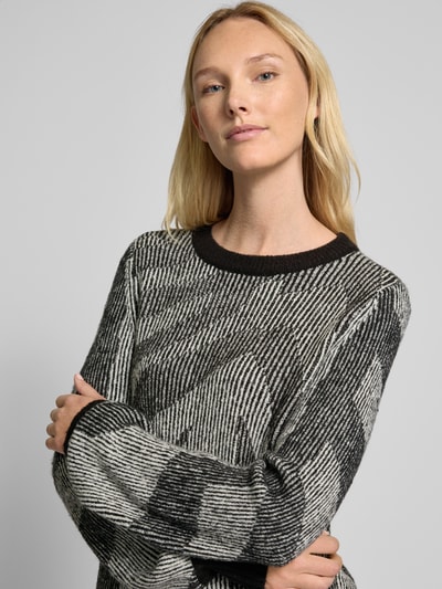 Vila Strickpullover mit gerippten Abschlüssen Modell 'PINNA' Black 3