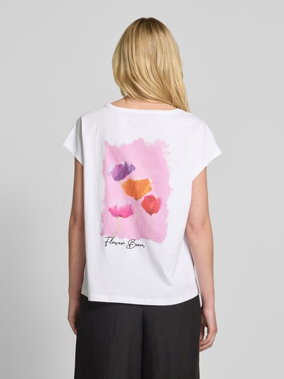 Smith and Soul T-shirt met stitching en ronde hals Wit - 5
