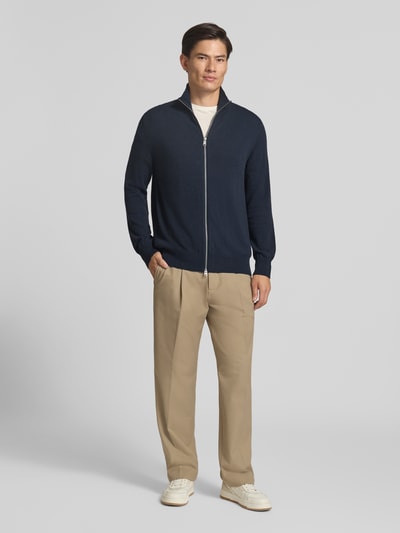 Marc O'Polo Regular Fit Strickjacke aus Baumwoll-Mix Marine 1