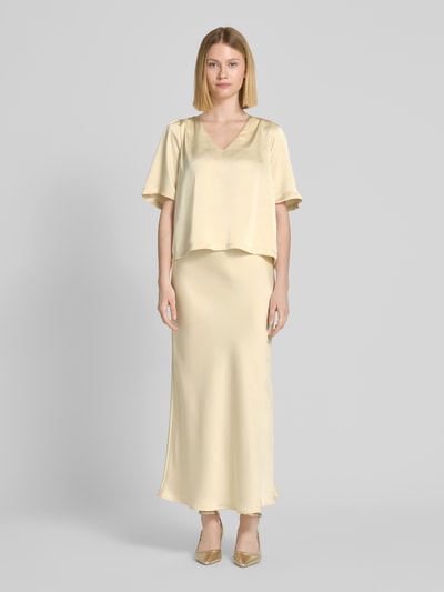 Neo Noir Blusenshirt mit V-Ausschnitt Modell 'Largo' Pastellgelb 1