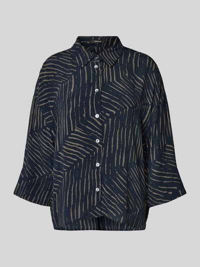 OPUS Relaxed Fit Hemdbluse aus Viskose Modell 'Fiana palm leaves' Dunkelblau 2