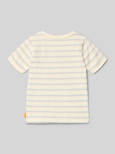 Produktfoto, Regular Fit T-Shirt mit Logo-Stitching von Steiff, mieszanka bawełny, krój regular fit, okrągły dekolt, elastyczne zakończenia rękawów, długość tyłu w rozmiarze 116: 42 cm