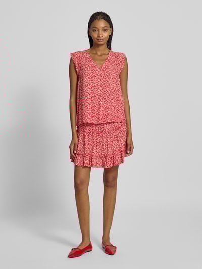 Pieces Regular Fit Mini-Rock mit elastischem Bund Modell 'NYA' Rot 1