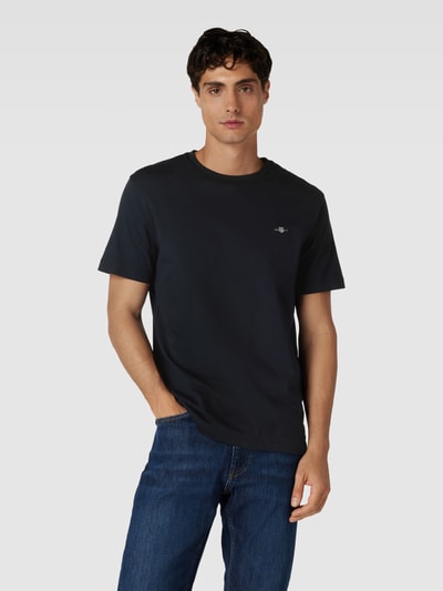 Gant Regular Fit T-Shirt mit Label-Stitching Modell 'SHIELD' Black 4