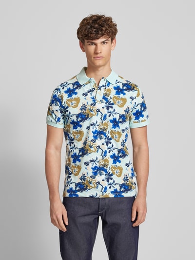 Blend Regular Fit Poloshirt mit gerippten Abschlüssen Modell 'EDI' Hellblau 4