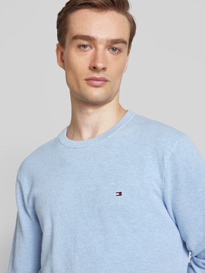 Tommy Hilfiger Gebreide pullover met ronde hals Lichtblauw - 3