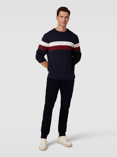 Tommy Hilfiger Chino in corduroy look, model 'BLEECKER' Marineblauw - 1