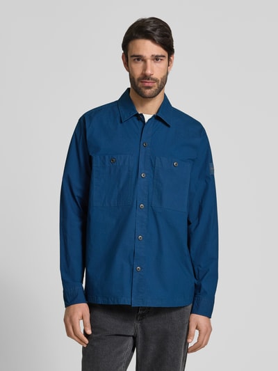 BOSS Orange Regular Fit Hemdjacke mit Brusttaschen Modell 'Locky' Blau 4