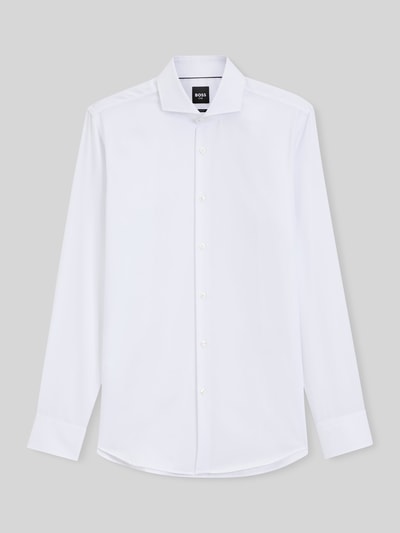 BOSS Slim Fit Businesshemd aus reiner Baumwolle Modell 'H-HANK-SP' Weiss 2