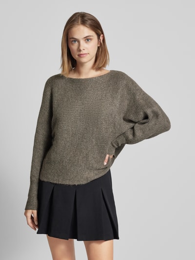 Only Pullover mit U-Boot-Ausschnitt Modell 'DANIELLA' Mittelbraun Mel 4