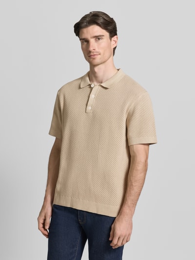 Casual Friday Regular Fit Poloshirt mit Label-Detail Modell 'ISAKSSON' Beige 4