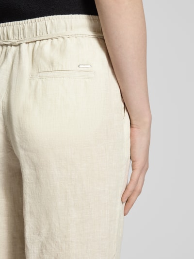 Brax Straight Leg Leinenhose mit Bindegürtel Modell 'STYLE.FARINA' Beige 3