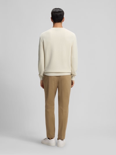 BOSS Regular fit gebreide pullover van puur katoen, model 'IMBERTO' Offwhite - 5