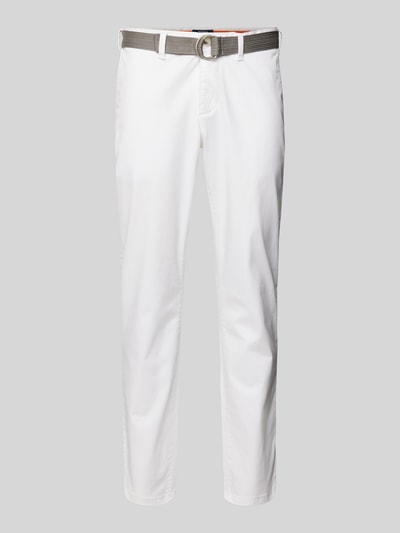 MCNEAL Slim Fit Chino mit Gürtel Weiss 2