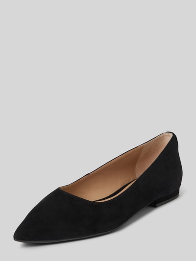 Lauren Ralph Lauren Lederballerinas mit Blockabsatz Modell 'LONDYN' Black 1