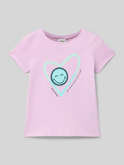 s.Oliver RED LABEL Loose Fit T-Shirt mit Smiley®-Print Lavender 1