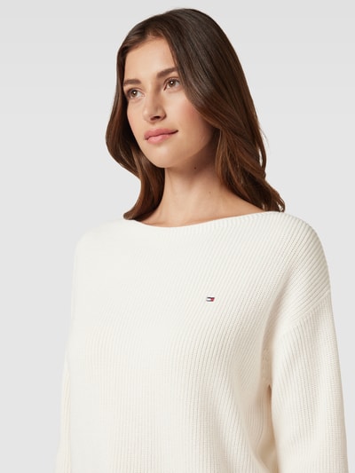 Tommy Hilfiger Strickpullover mit Label-Stitching Weiss 3