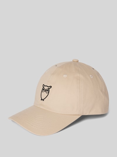 Knowledge Cotton Apparel Basecap mit Logo-Stitching Beige 1