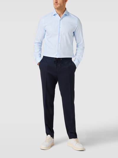 Joop! Slim Fit Business-Hemd mit Strukturmuster Modell 'Hai' Bleu 1