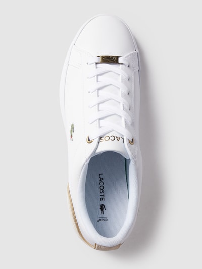 Lacoste Sneakersy ze skóry naturalnej z wyhaftowanym logo model ‘LEROND’ Biały 4