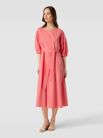 Luisa Cerano Midikleid mit Bindegürtel Lachs 1