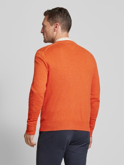 Tommy Hilfiger Gebreide pullover met logostitching, model 'PIMA' Oranje - 5