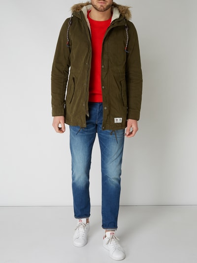 Tommy Jeans Parka met uitneembare voering van teddybont Olijfgroen - 1