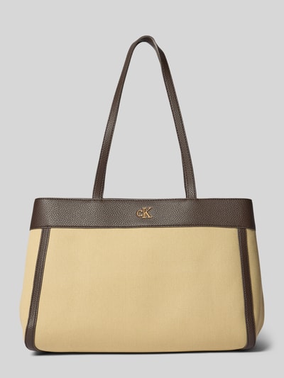 CK Calvin Klein Shopper aus Baumwoll-Canvas Beige 2